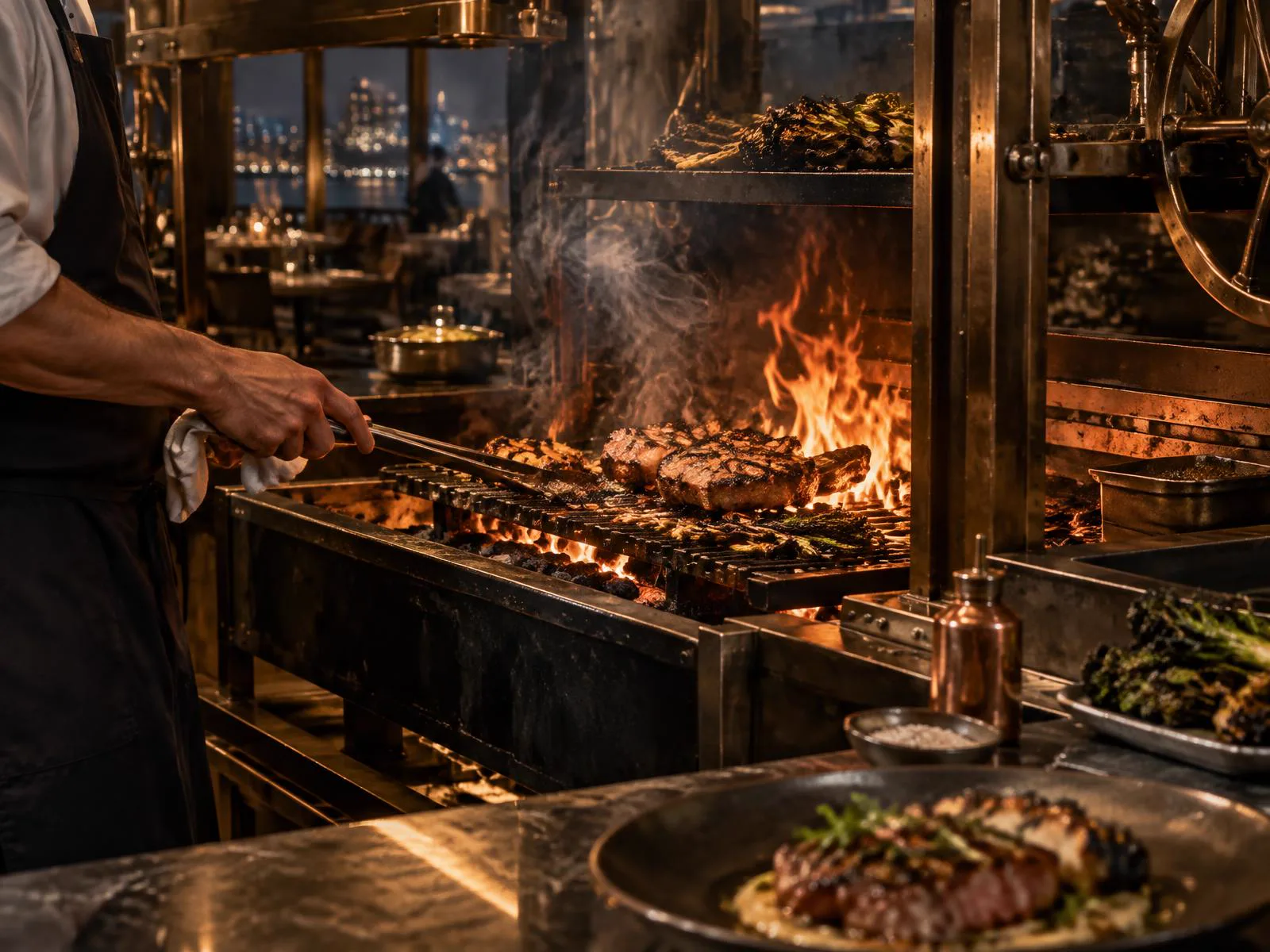 Live-fire cooking at the NOVA grill